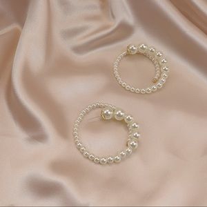 Classic pearly hoop earrings